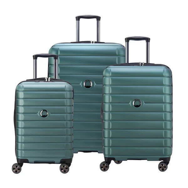 Delsey Shadow 5.0 blue hard shell suitcase with spinner wheels for travelers in Pakistan