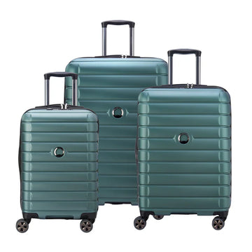 Delsey Shadow 5.0 blue hard shell suitcase with spinner wheels for travelers in Pakistan
