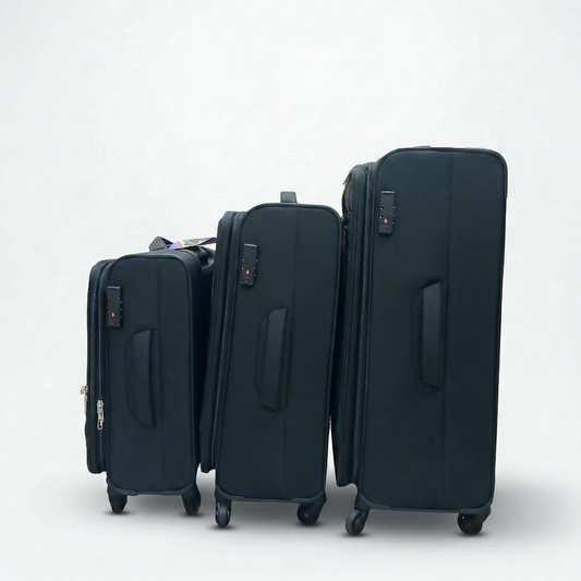 American Tourister 3-Piece Luggage Set – Black | 20", 25", 29" | TSA Lock | Expandable | Lightweight Travel Suitcases