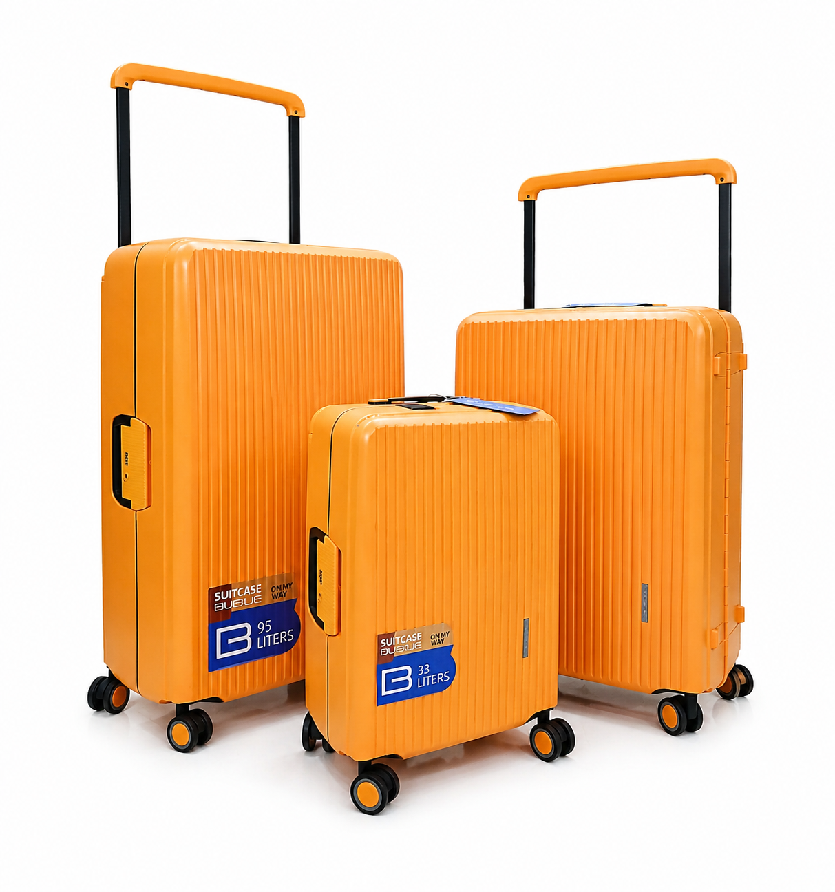 Buy Original Bubule 3-Piece Orange Hard Shell Luggage Set
