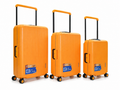 Bubule Orange Trolley Bags Side Profile Noman Luggage