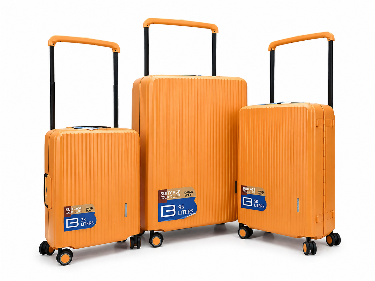 Bubule Orange Trolley Bags Side Profile Noman Luggage