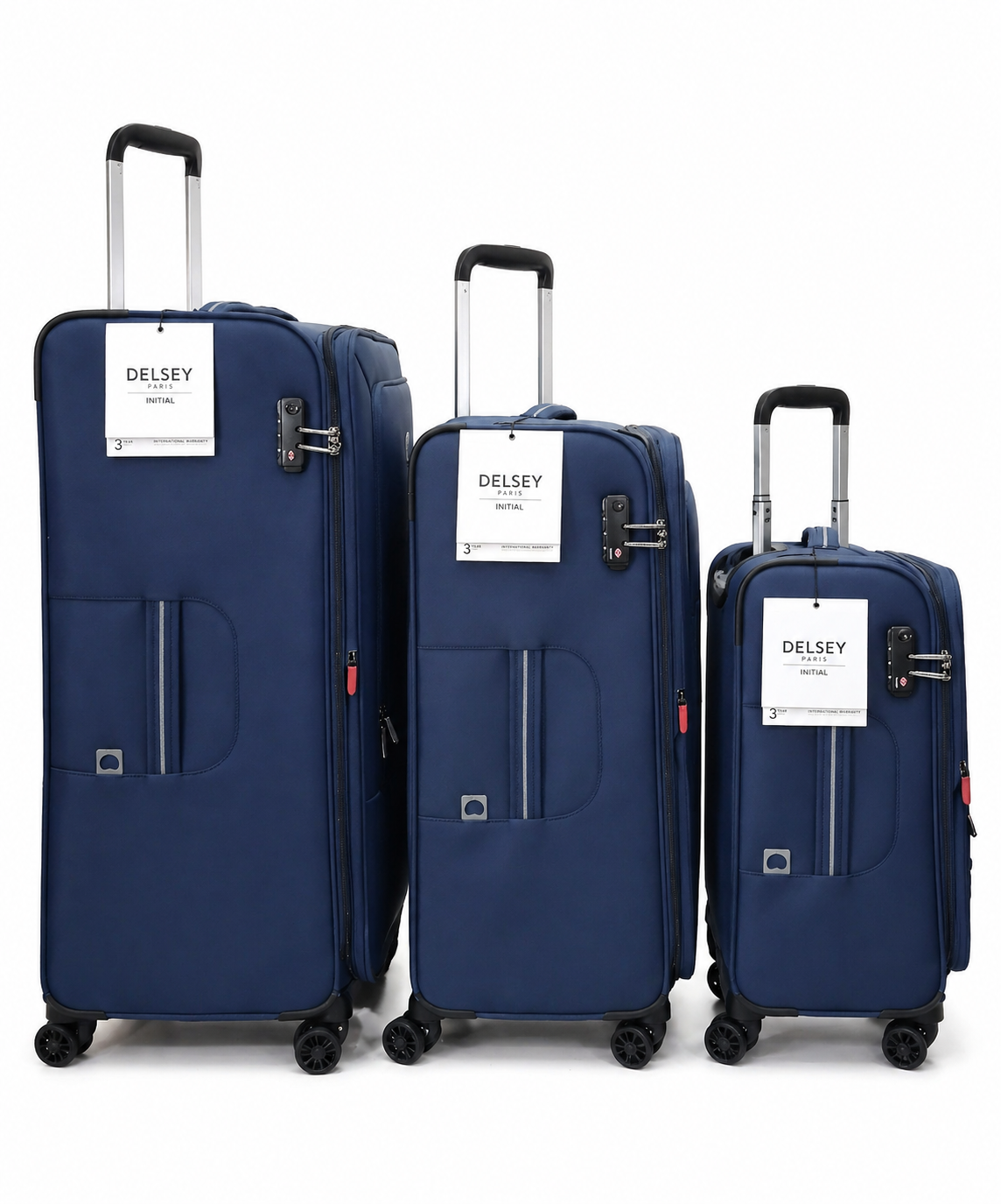 Delsey Paris Blue Soft Set Side View Noman Luggage Karachi
