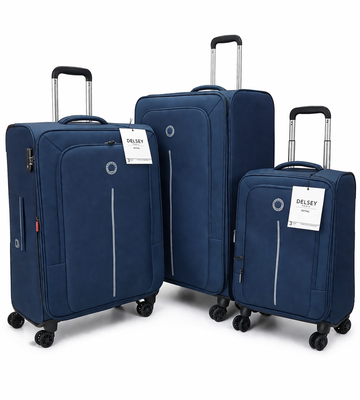 Buy Original Delsey Paris 3-Piece Blue Soft Luggage Set