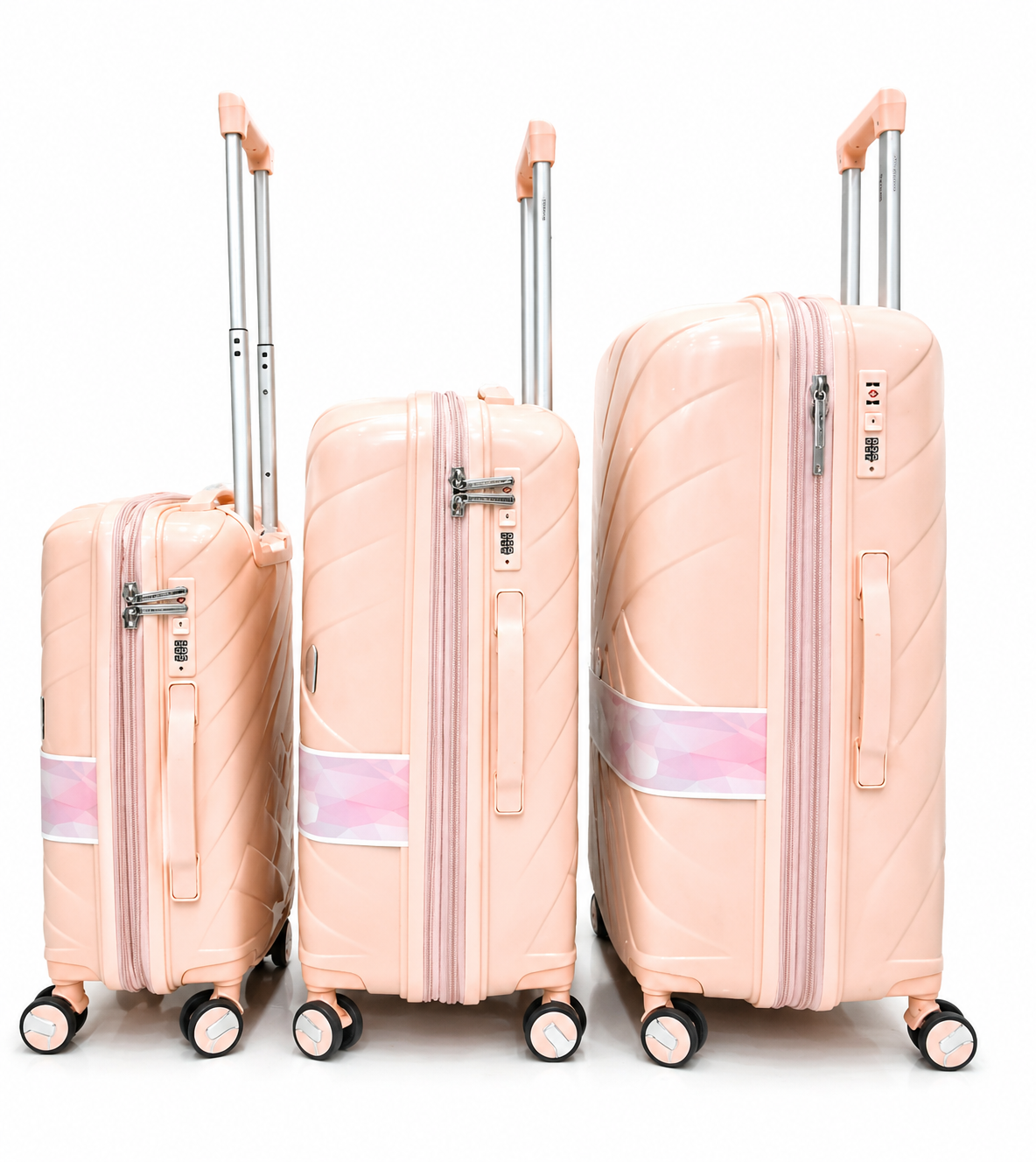 Buy Summit 3-Piece Peach PP Hard Shell Luggage Set Karachi
