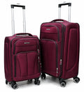 Eminent softside luggage trolley bag in maroon color with spinner wheels