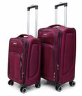 Eminent softside luggage trolley bag in maroon color with spinner wheels