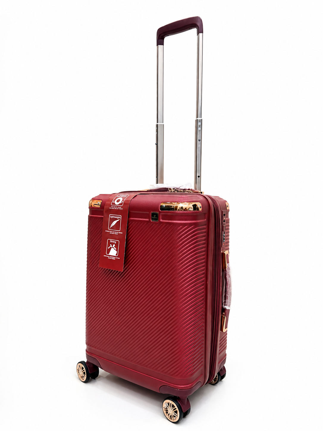Asoda Maroon Travel Luggage Side Profile Noman Luggage