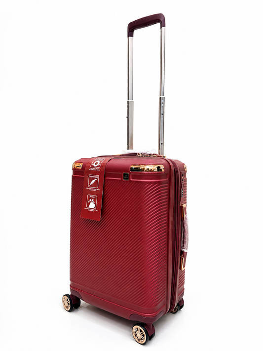 Asoda Maroon Travel Luggage Side Profile Noman Luggage