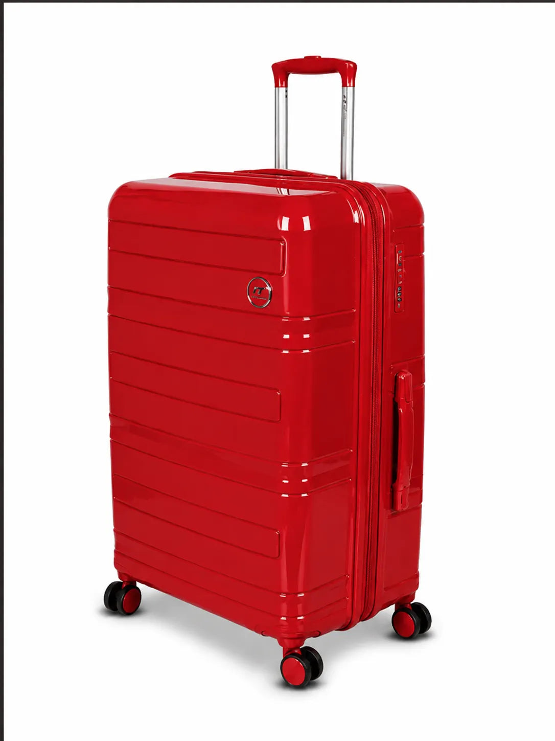 Glossy PP hard shell luggage set with spinner wheels
