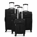 Eminent black softside luggage bag with 360 degree wheels