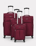 Eminent softside luggage trolley bag in maroon color with spinner wheels
