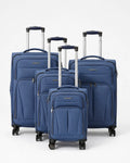 Eminent lightweight travel suitcase in navy blue color with telescopic handle