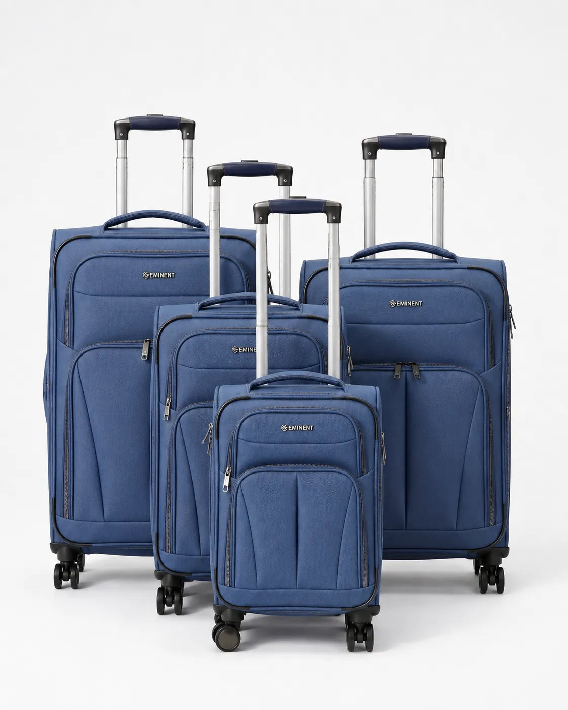 Eminent lightweight travel suitcase in navy blue color with telescopic handle