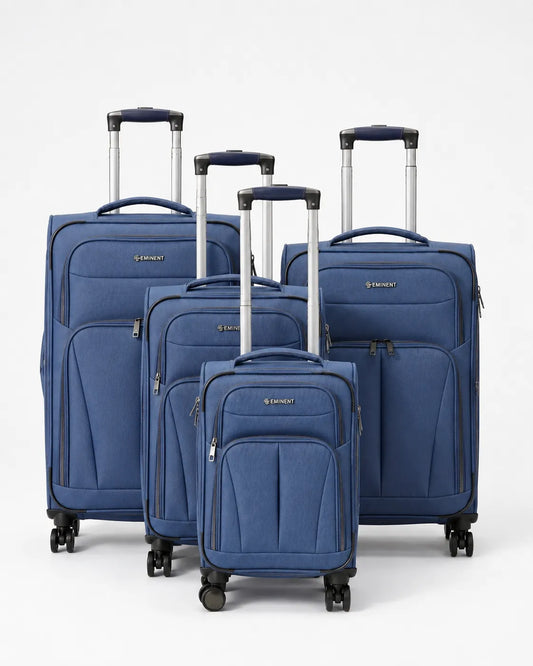 Eminent lightweight travel suitcase in navy blue color with telescopic handle