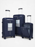 Navy blue Toledo hard shell suitcase set with 3 piece luggage collection ICarry Italy