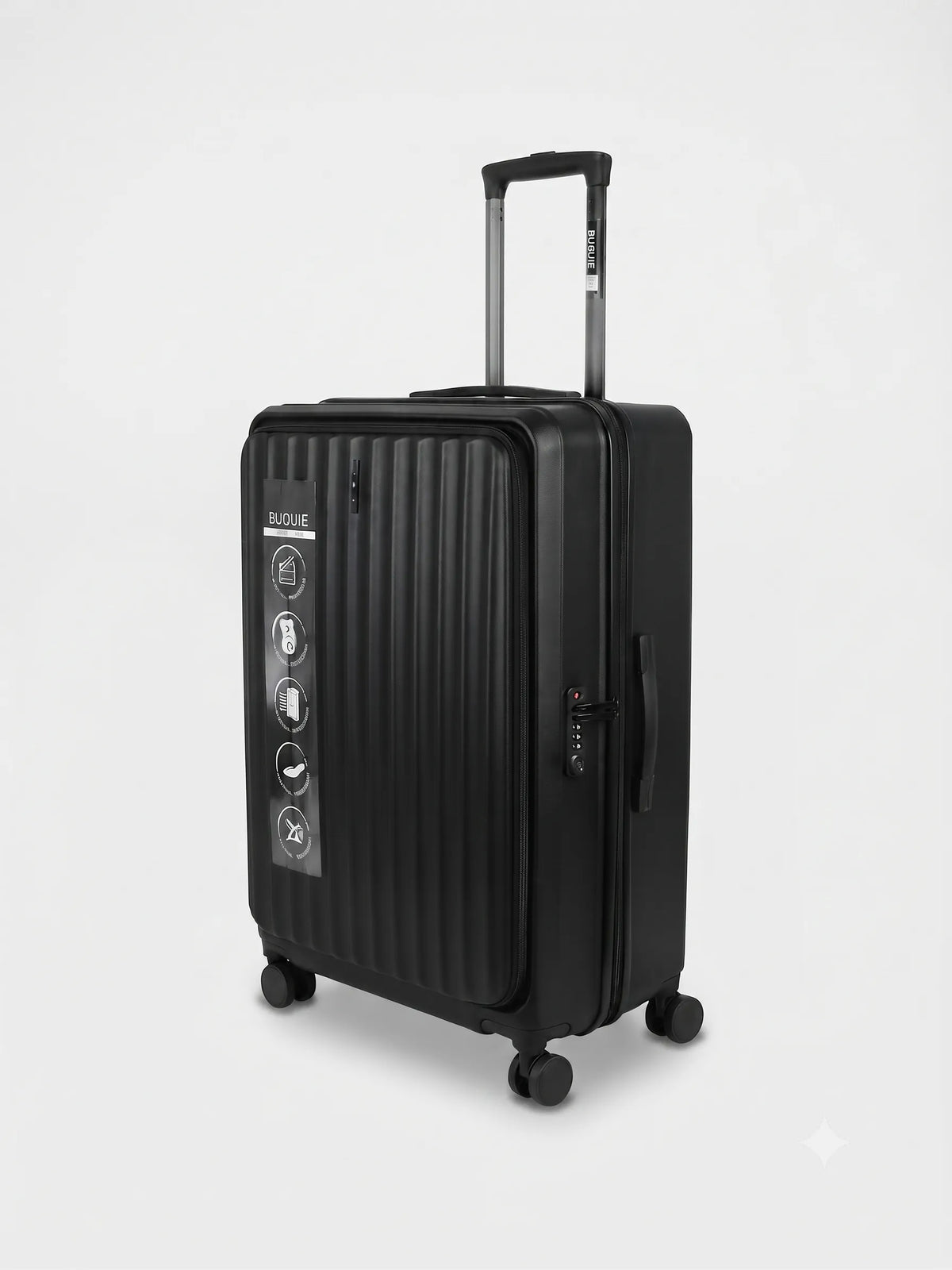 Bubule Casper hard shell suitcase featuring durable PP body, smooth wheels, and telescopic handle