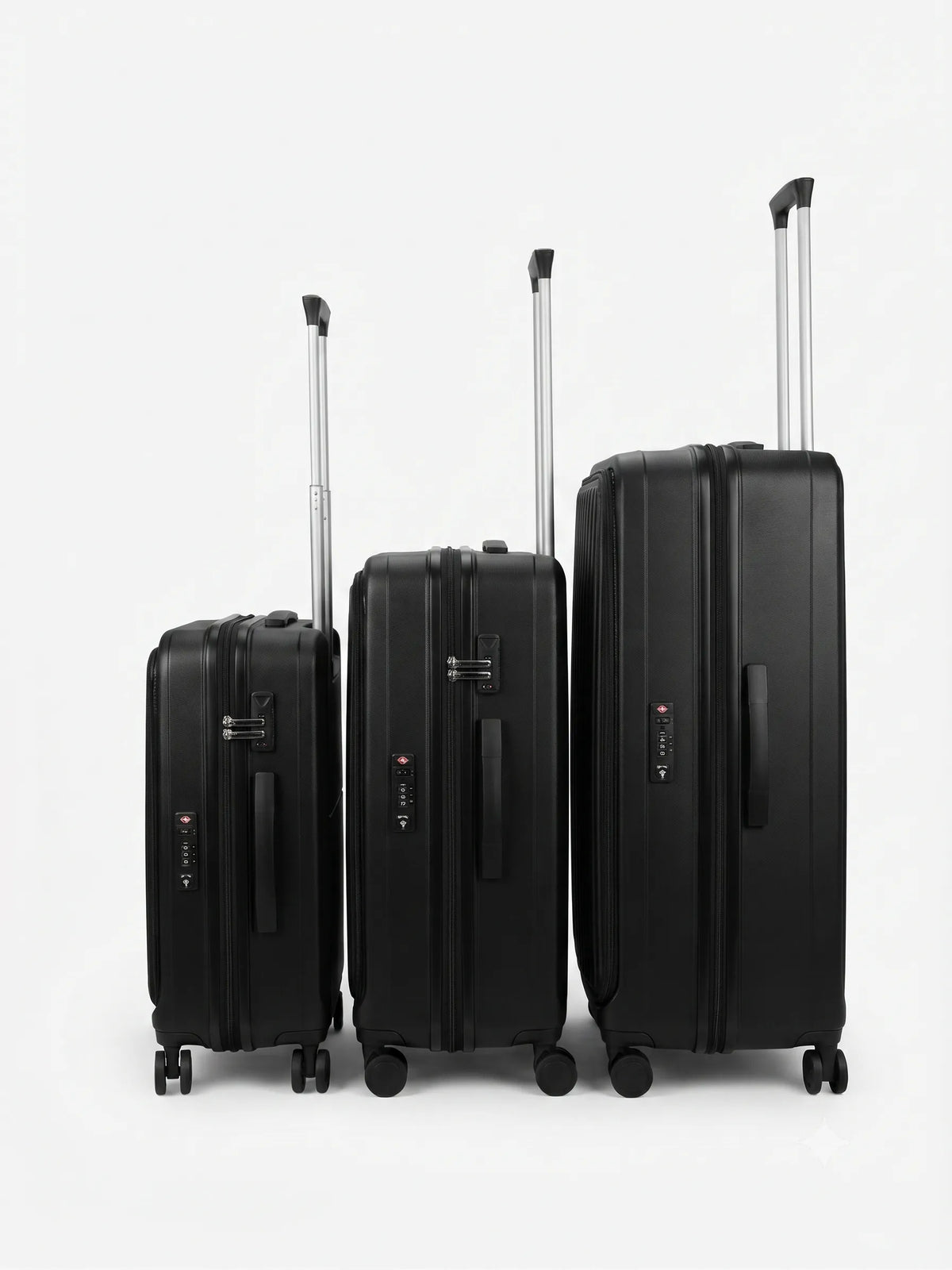 Black Bubule Casper travel luggage with front access opening design for easy packing and quick access