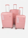 IT Traveller 3 piece pink luggage set with hard shell PP material