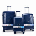 Summit hard shell suitcase set with durable PP body, secure zipper, and expandable storage