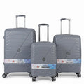 Summit expandable pink suitcase set with secure zipper and smooth spinner wheels