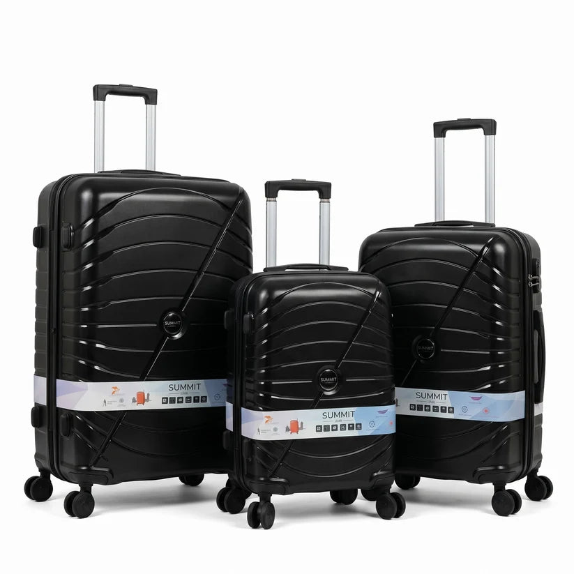 Summit lightweight travel luggage set designed for long distance and international trips