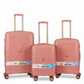 Summit pink premium luggage set with unbreakable Shine PP material for international travel